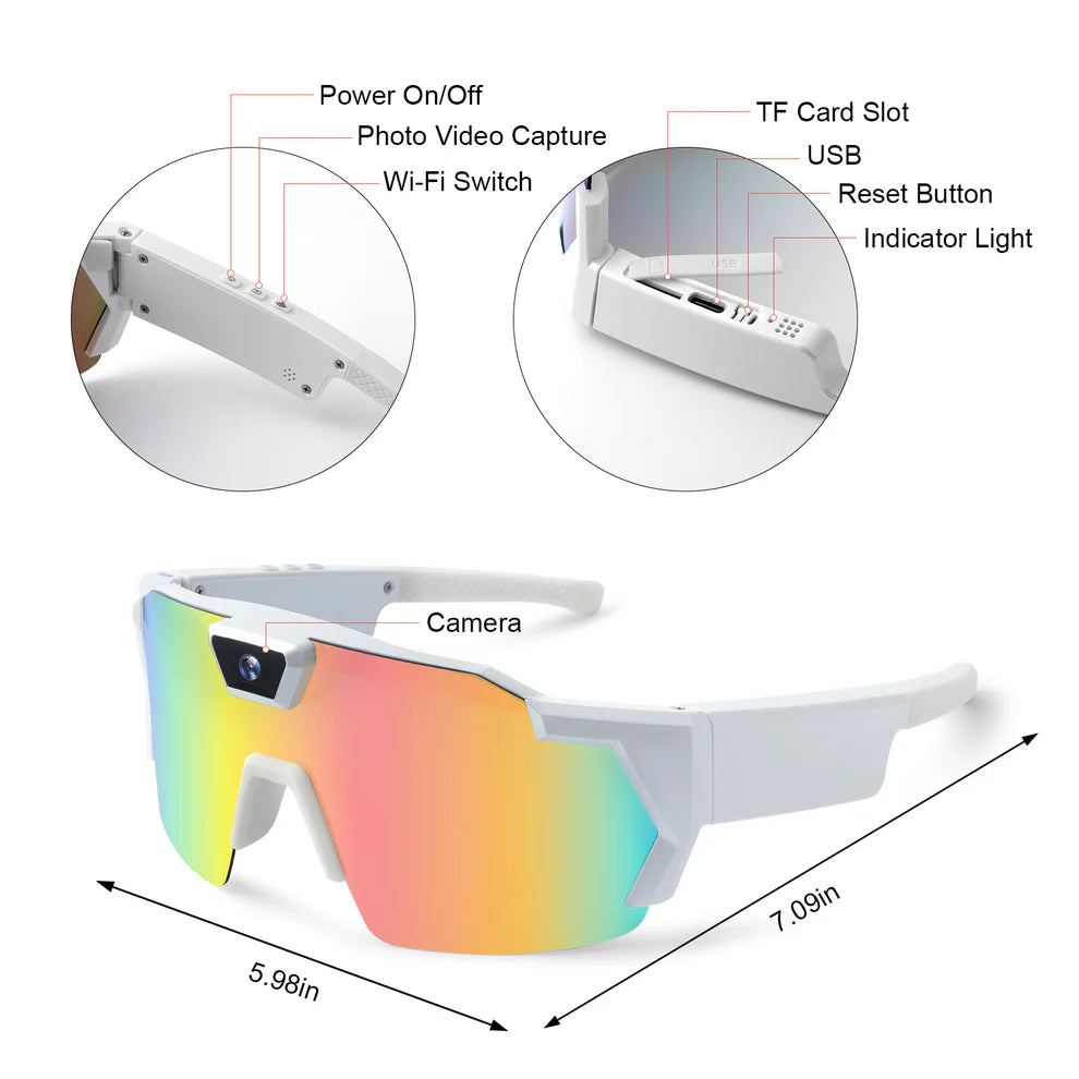 POV Sunglasses – Hands-Free HD Recording Camera Glasses