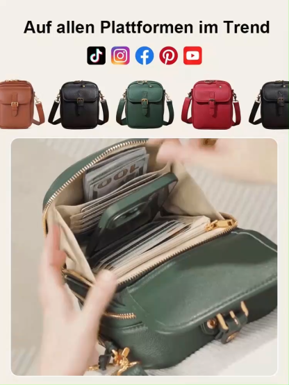 『Fashion Week Bestseller』Diebstahlsichere Tasche aus Echtleder | RFID-Blocker |Verriegelbarer Reißverschluss | Großes Fassungsvermögen 👜🔒