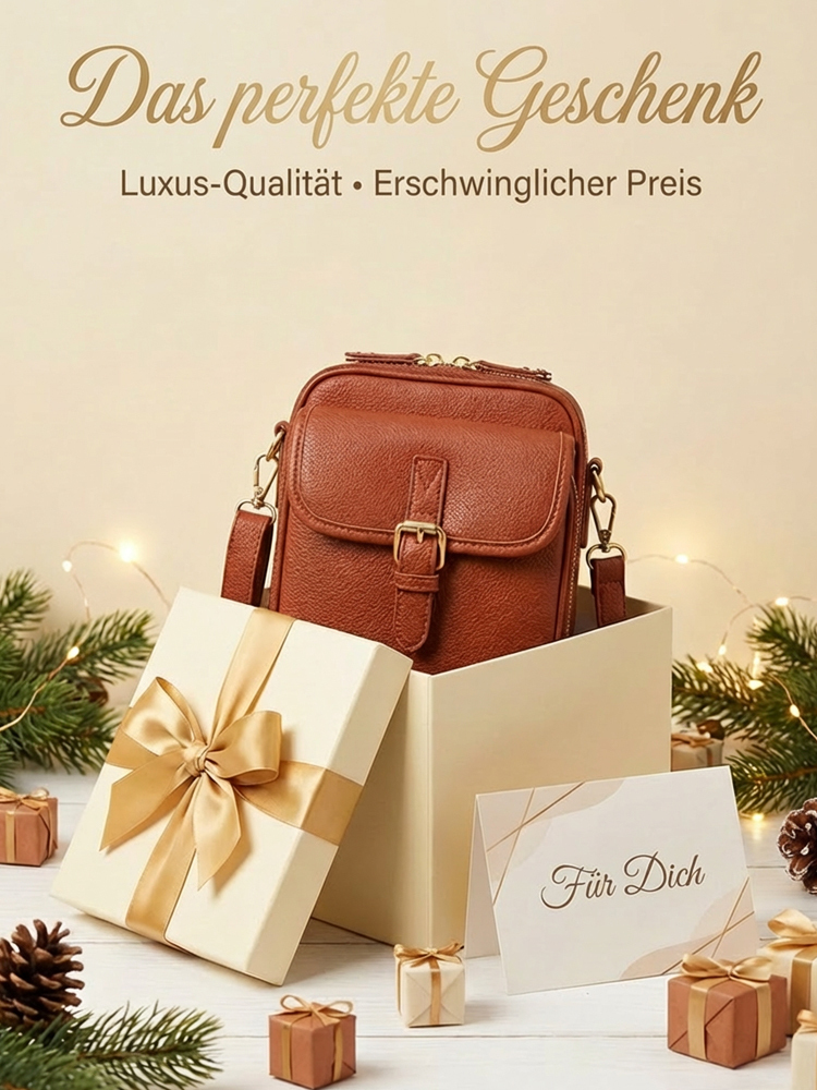 『Fashion Week Bestseller』Diebstahlsichere Tasche aus Echtleder | RFID-Blocker |Verriegelbarer Reißverschluss | Großes Fassungsvermögen 👜🔒