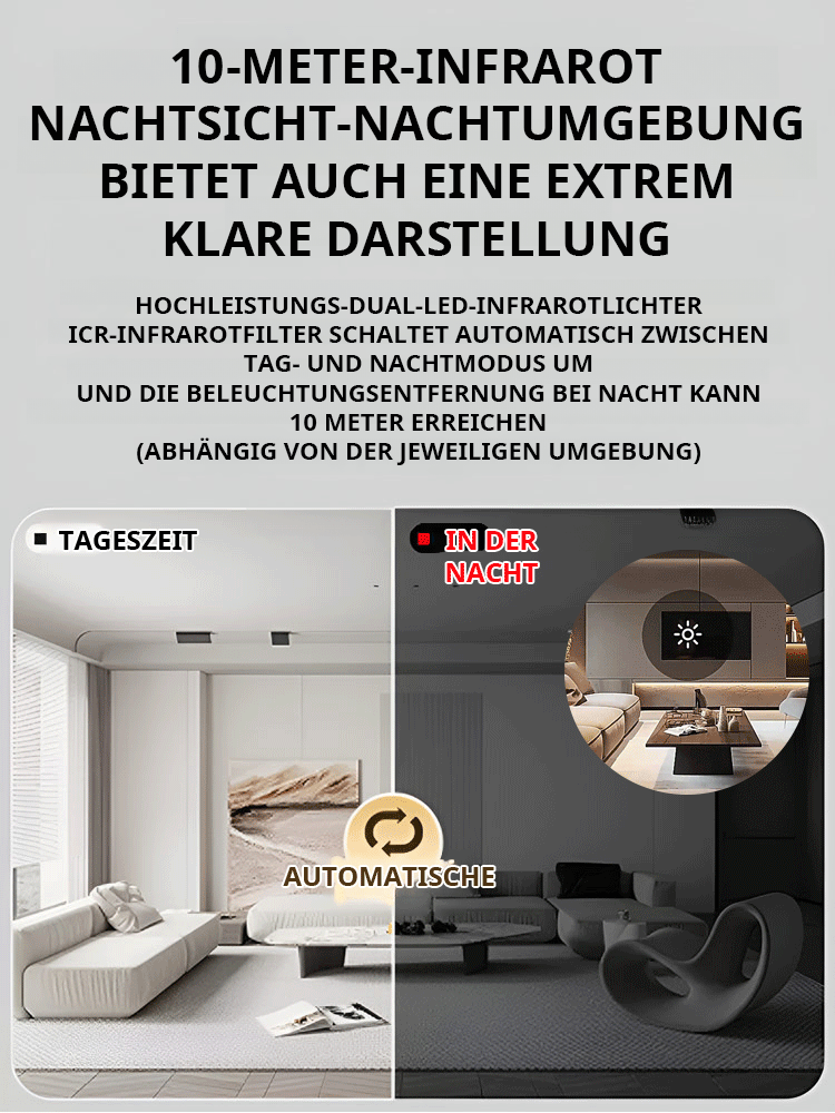 Magnetische 4K HD-Überwachungskamera ohne Bohren | Kein Abo | Ohne Stromkabel oder WLAN nutzbar | AES-256 Datenverschlüsselung 🛡️📸
