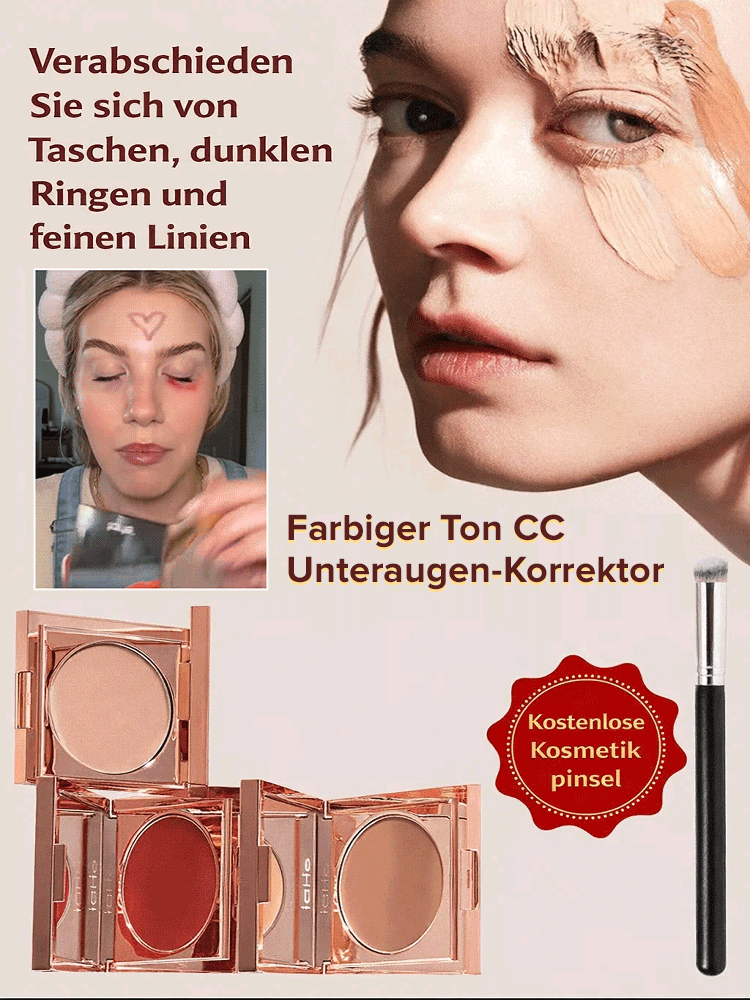 【Risikofrei Testen】Farbkorrigierender CC Ton-Concealer | Gegen Augenringe + Falten| Squalan + Koffein Pflege | Gratis Pinsel💖