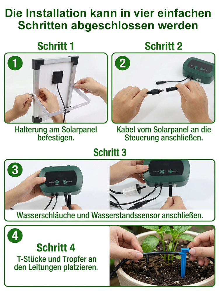 [spoga+gafa Empfehlung] Vollautomatisches Solar-Bewässerungssystem 🪴 | Ohne Wasserhahn oder Strom | 70% Wasserersparnis | Für Balkon und Garten ☀️