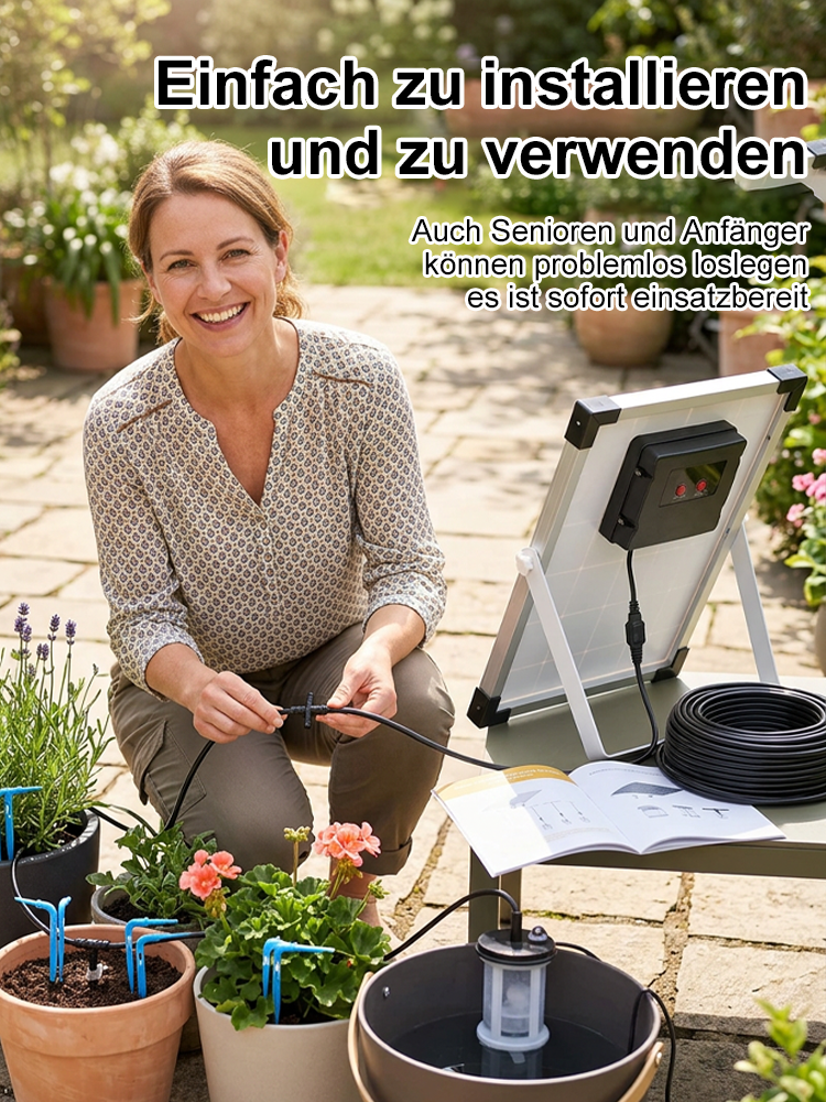 [spoga+gafa Empfehlung] Vollautomatisches Solar-Bewässerungssystem 🪴 | Ohne Wasserhahn oder Strom | 70% Wasserersparnis | Für Balkon und Garten ☀️