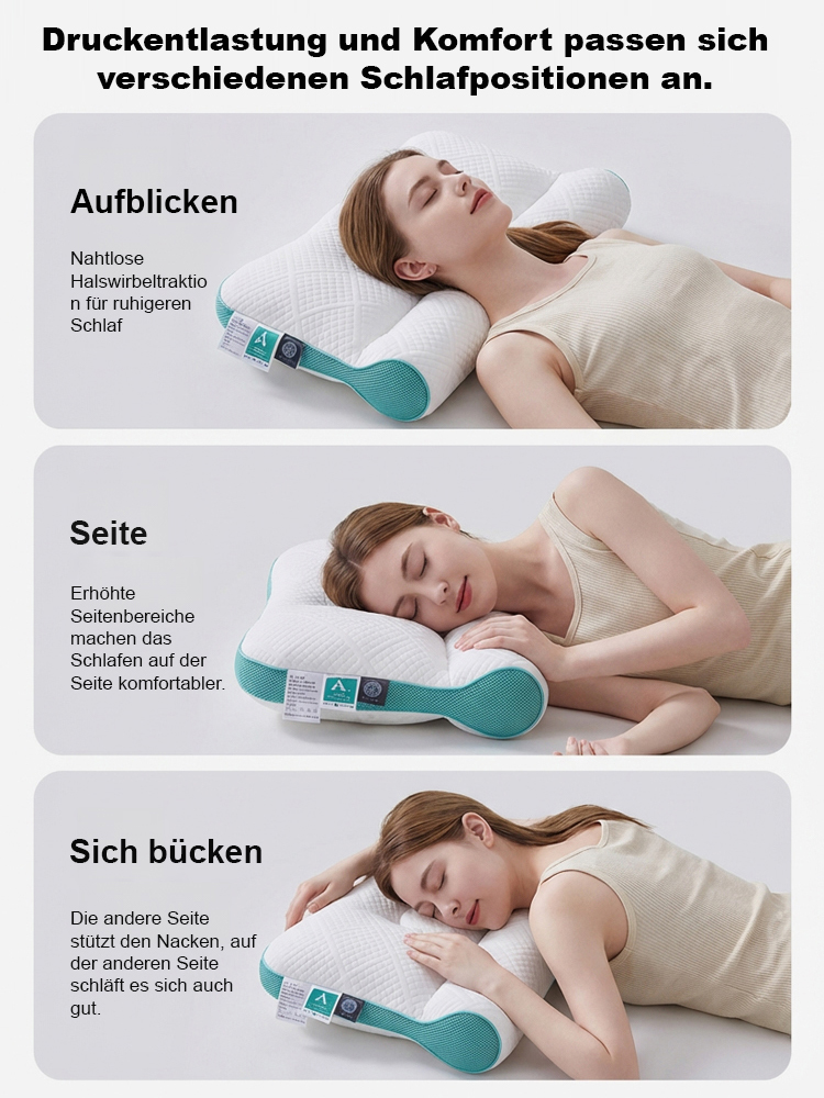  TÜV zertifiziert | Dermatest Sehr Gut | Orthopädisches Daunen-Nackenkissen | 5D-Ergonomie gegen Schmerzen | Atmungsaktiv🛌💤