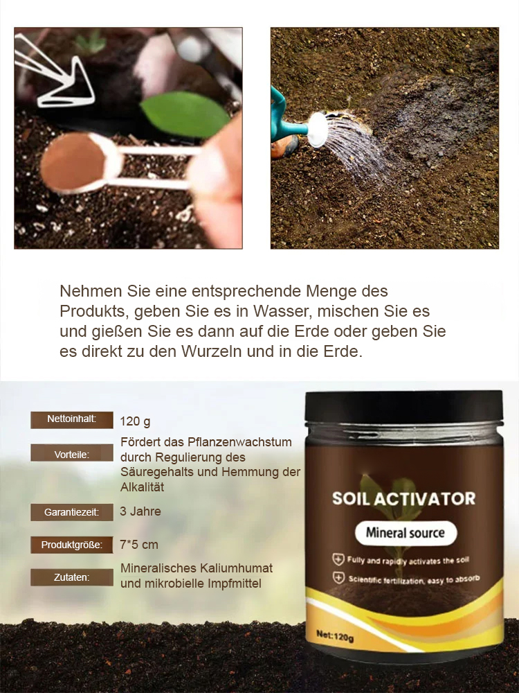 【1+1 GRATIS】Premium Garten Bodenaktivator | Löst Bodenverdichtung | 7 Tage Pflanzen-Rettung | 100% Bio und Haustierfreundlich 🌱💧