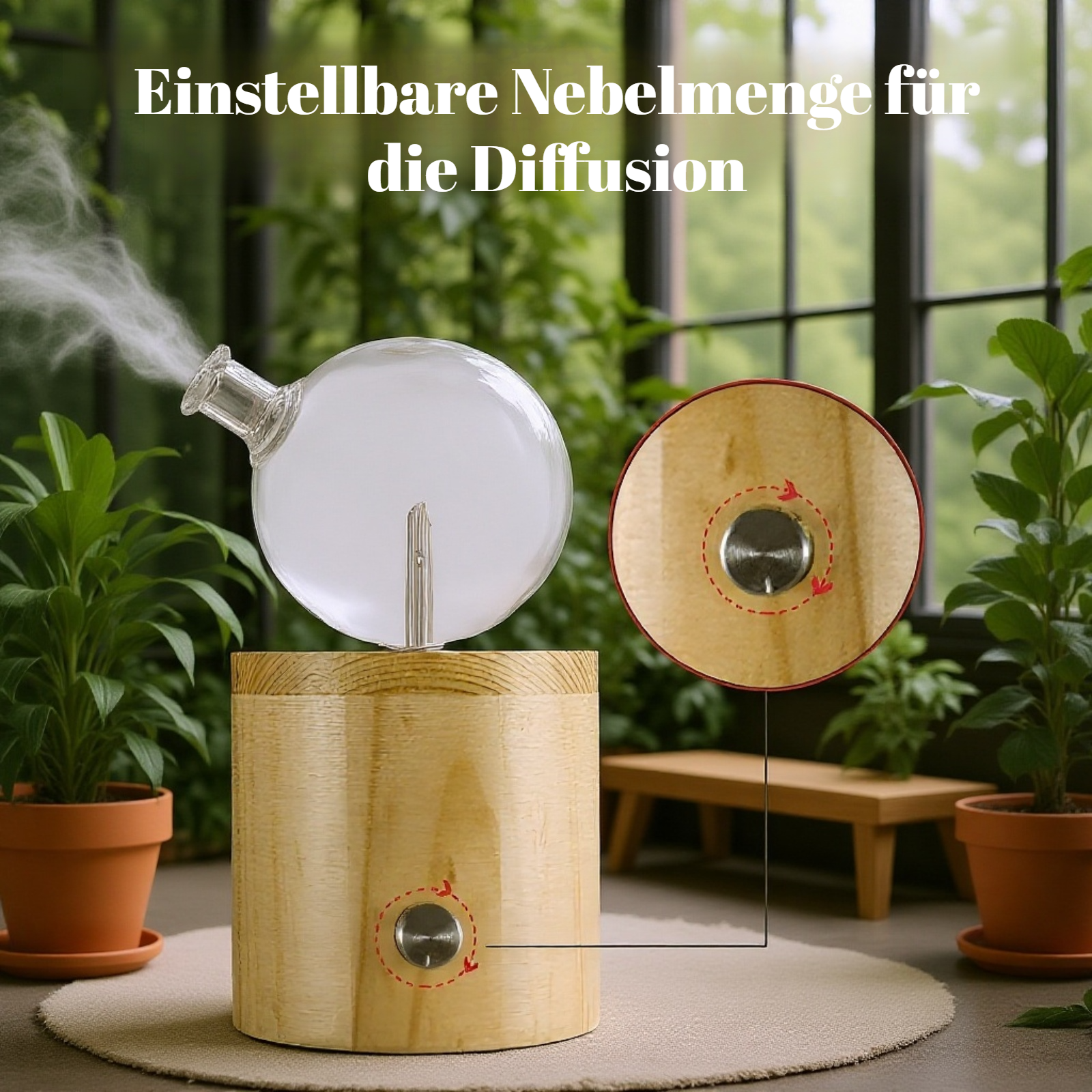 Aromadiffusor aus Massivholz ohne Wasser und ätherischen Ölen