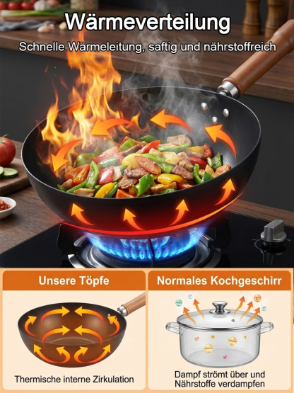 【 LFGB-Zertifiziert】Nanbu Tekki Japanische handgeschmiedete Eisenpfanne | 100% PFAS-frei | Natürliche Antihaftwirkung |Eisenanreicherung | Rostfrei und kratzfest 🍳