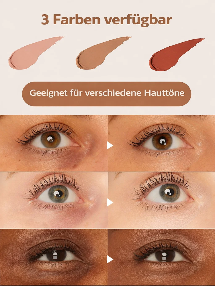 【Risikofrei Testen】Farbkorrigierender CC Ton-Concealer | Gegen Augenringe + Falten| Squalan + Koffein Pflege | Gratis Pinsel💖
