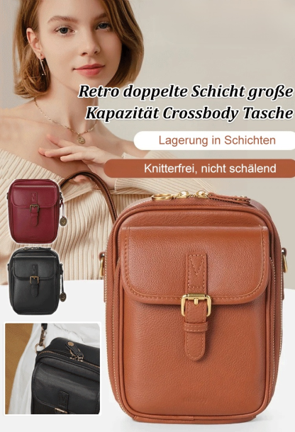 Fashion Week Bestseller | Diebstahlsichere Tasche aus Echtleder | RFID-Blocker |Verriegelbarer Reißverschluss | Großes Fassungsvermögen 👜🔒