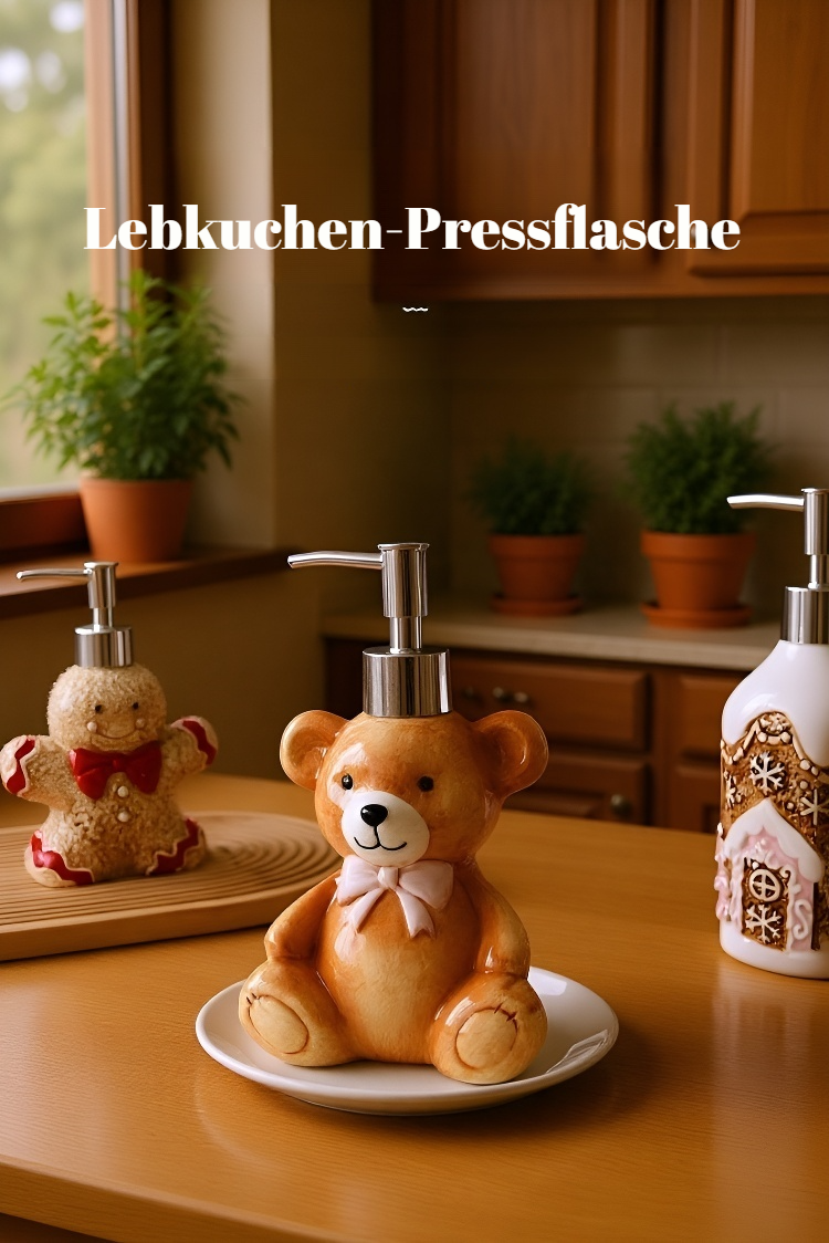 Niedliche Lebkuchenmensch-Bären Pumpflasche für Weihnachten