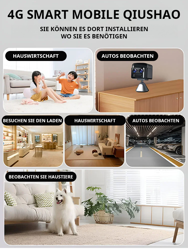 Magnetische 4K HD-Überwachungskamera ohne Bohren | Kein Abo | Ohne Stromkabel oder WLAN nutzbar | AES-256 Datenverschlüsselung 🛡️📸