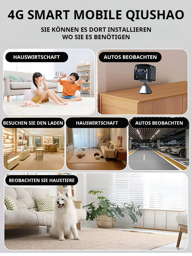Magnetische 4K HD-Überwachungskamera ohne Bohren | Kein Abo | Ohne Stromkabel oder WLAN nutzbar | AES-256 Datenverschlüsselung 🛡️📸