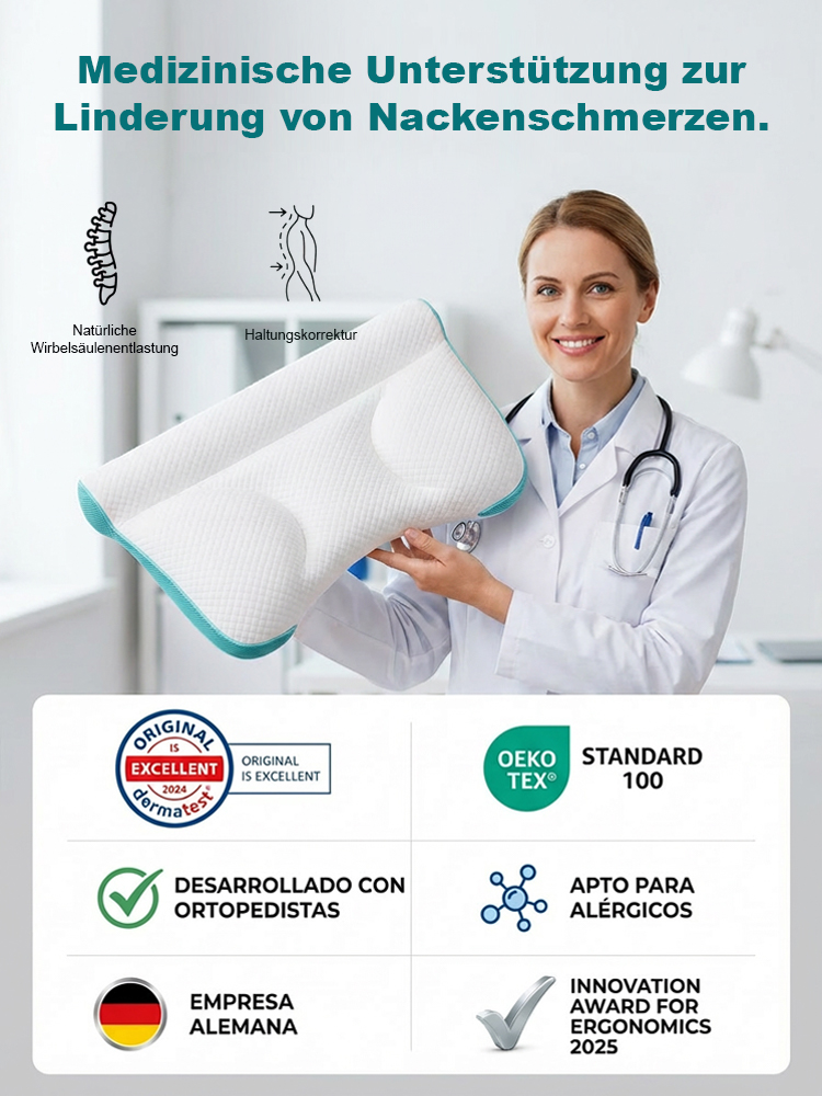  TÜV zertifiziert | Dermatest Sehr Gut | Orthopädisches Daunen-Nackenkissen | 5D-Ergonomie gegen Schmerzen | Atmungsaktiv🛌💤