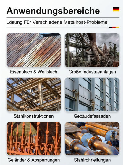 🏅 TÜV und Blauer Engel zertifiziert: Industrie-Metallfarbe | Kein Schleifen oder Grundieren | 2h schnelltrocknend | 30 Jahre haltbar | Umweltfreundlich 🎨