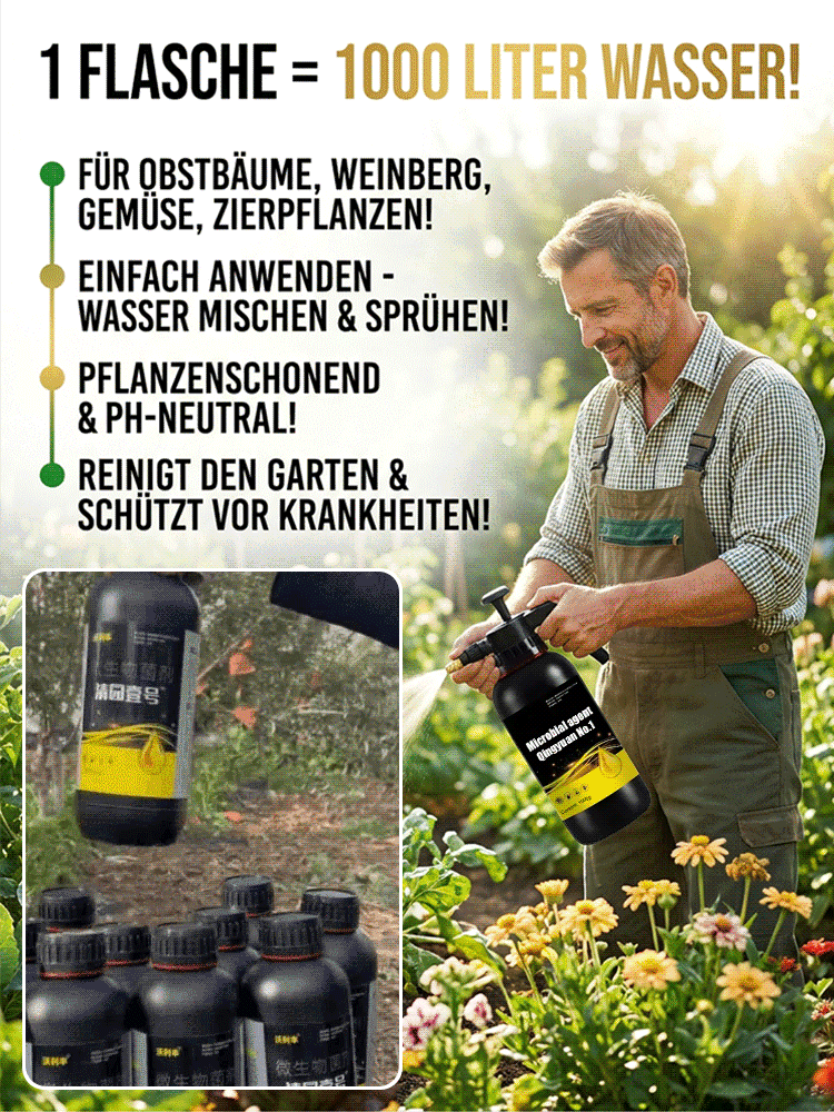【1 Flasche = 1000L Ergiebigkeit】Profi-Gartenreiniger Konzentrat 1:1000 🌿 | Bienenfreundlich & Biologisch Abbaubar | 12 Monate Langzeitschutz 🛡️