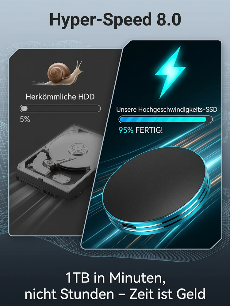 [Inkl. 10 Jahre Garantie] 32TB Tragbare Magnet-SSD | 3050 MB/s High-Speed 🚀 | IP54 wasser- und sturzfest | Universell kompatibel | DSGVO-konform 🛡️