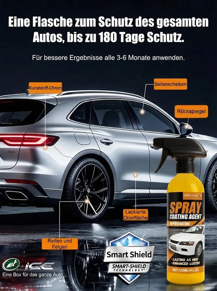 【TÜV/DEKRA Zertifiziert】Nano Auto Kratzer Entferner Spray | 3-in-1 Reparatur, Glanz & Versiegelung | Leasing-Retter 🛡️🚗