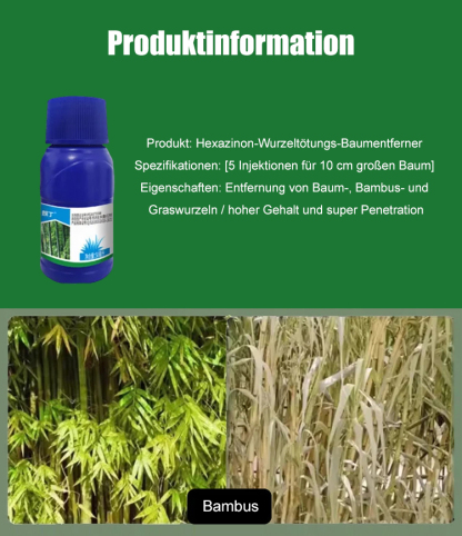  [Geld-zurück-Garantie] Profi-Wurzelvernichter Extra Stark 🌳 | Entfernt Bäume, Bambus und Unkraut | Bodenfreundlich | 24h Hocheffektiv | 1 Jahr Langzeitschutz