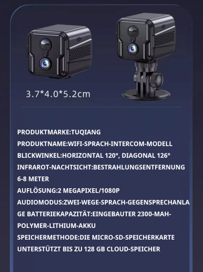 Magnetische 4K HD-Überwachungskamera ohne Bohren | Kein Abo | Ohne Stromkabel oder WLAN nutzbar | AES-256 Datenverschlüsselung 🛡️📸