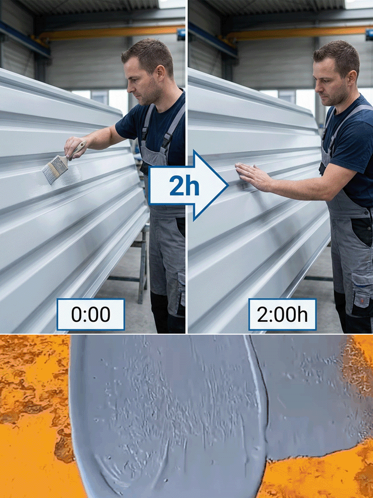 🏅 TÜV und Blauer Engel zertifiziert: Industrie-Metallfarbe | Kein Schleifen oder Grundieren | 2h schnelltrocknend | 30 Jahre haltbar | Umweltfreundlich 🎨