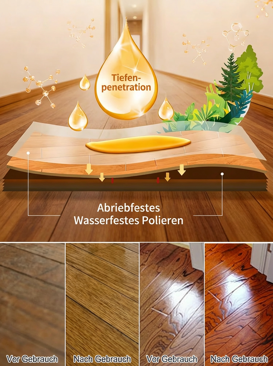 【Blauer Engel Zertifizierung】Premium Bienenwachs Holzpflege-Öl | 3-in-1 Reinigung Politur Schutz | Repariert Kratzer in 3 Sekunden | Rutschfest und wasserabweisend ✨