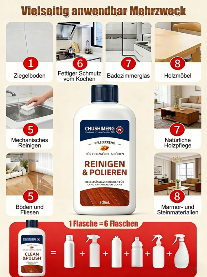 【Blauer Engel Zertifizierung】Premium Bienenwachs Holzpflege-Öl | 3-in-1 Reinigung Politur Schutz | Repariert Kratzer in 3 Sekunden | Rutschfest und wasserabweisend ✨