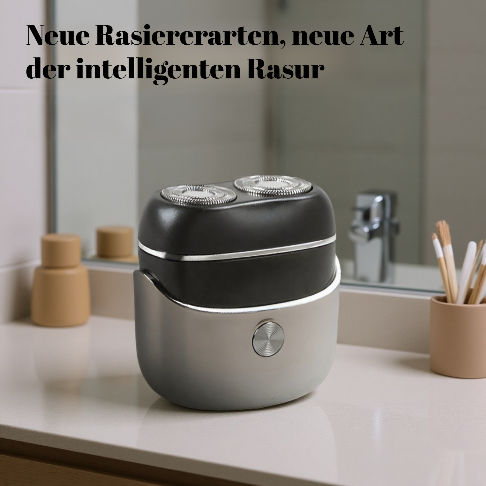 Mini Tragbarer Doppelkopf-Rasierer für Herren