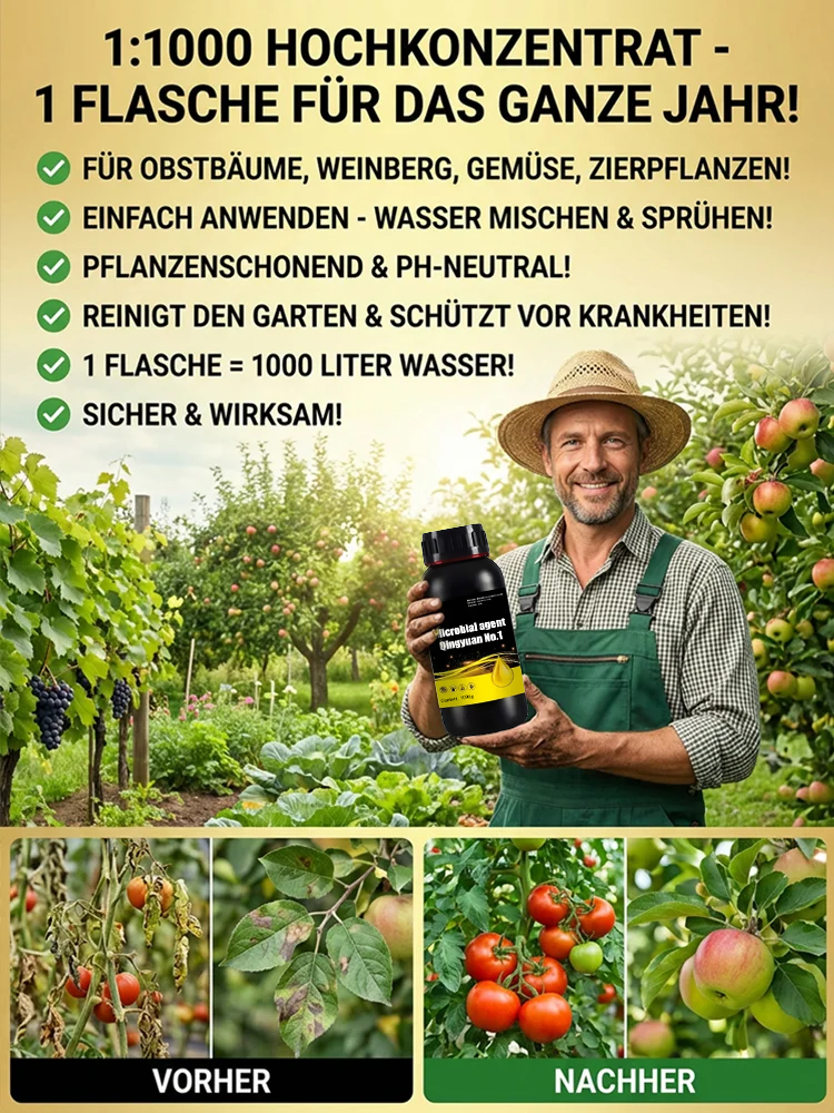 【1 Flasche = 1000L Ergiebigkeit】Profi-Gartenreiniger Konzentrat 1:1000 🌿 | Bienenfreundlich & Biologisch Abbaubar | 12 Monate Langzeitschutz 🛡️