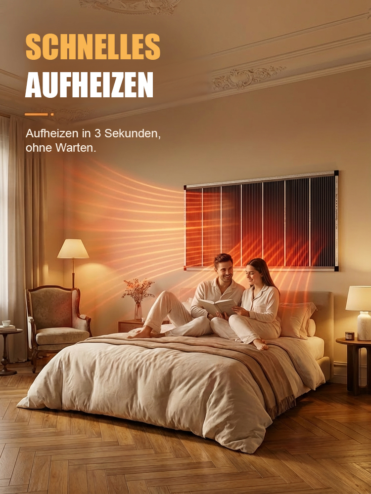 【Nur 1 kWh in 7 Tagen】 Grafen Infrarot-Wandheizung | 3 Sek. Schnellwärme | A+++ Energiesparend | TÜV-Zertifiziert 🏠🔥