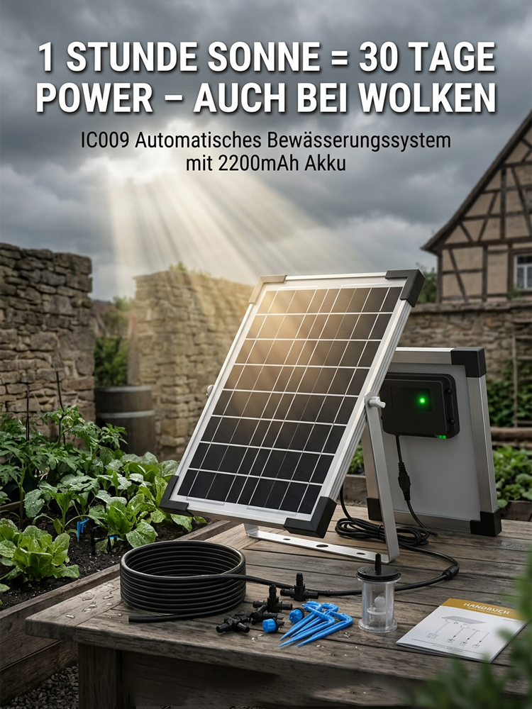 [spoga+gafa Empfehlung] Vollautomatisches Solar-Bewässerungssystem 🪴 | Ohne Wasserhahn oder Strom | 70% Wasserersparnis | Für Balkon und Garten ☀️