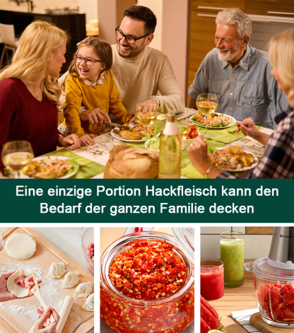 [CE/LFGB Zertifiziert] Premium Universalzerkleinerer 2L | 304 Edelstahl | 300W Kupfermotor | Zerkleinert in 6 Sekunden 🥩✨