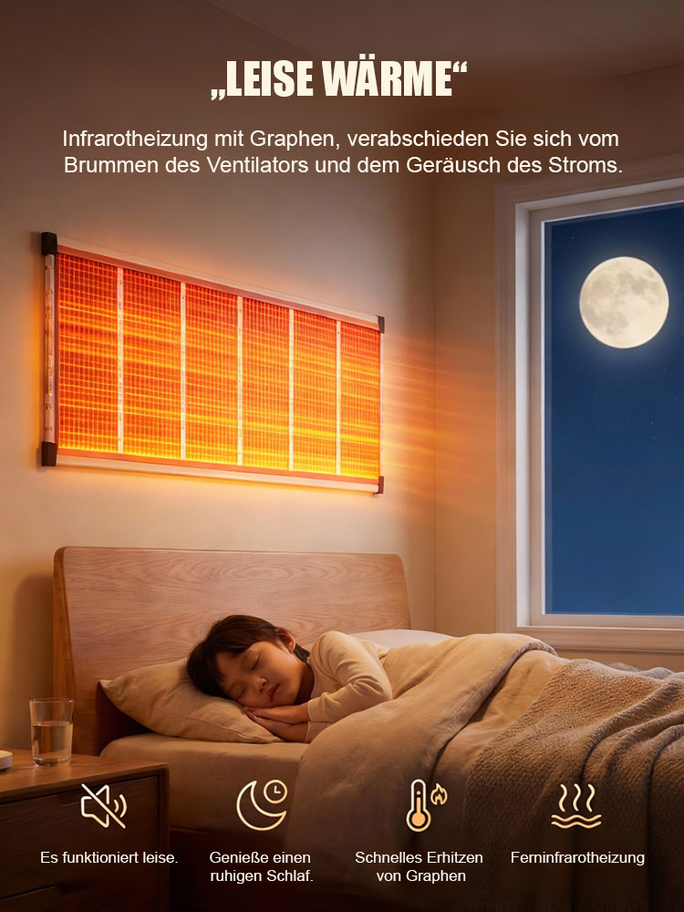 【Nur 1 kWh in 7 Tagen】 Grafen Infrarot-Wandheizung | 3 Sek. Schnellwärme | A+++ Energiesparend | TÜV-Zertifiziert 🏠🔥