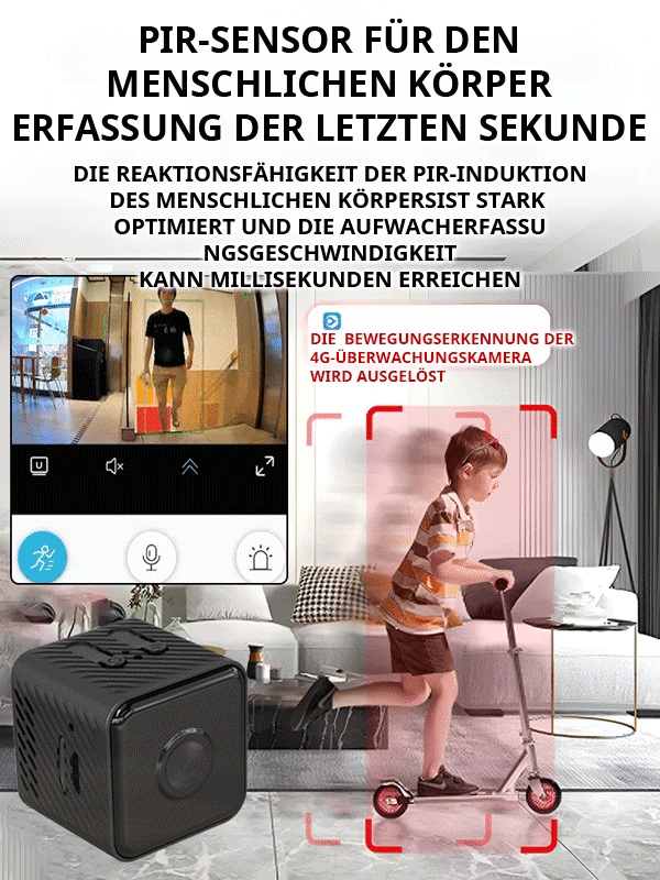 Magnetische 4K HD-Überwachungskamera ohne Bohren | Kein Abo | Ohne Stromkabel oder WLAN nutzbar | AES-256 Datenverschlüsselung 🛡️📸