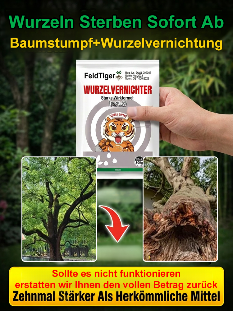 [Geld-zurück-Garantie] Profi-Wurzelvernichter Extra Stark 🌳 | Entfernt Bäume, Bambus und Unkraut | Bodenfreundlich | 24h Hocheffektiv | 1 Jahr Langzeitschutz