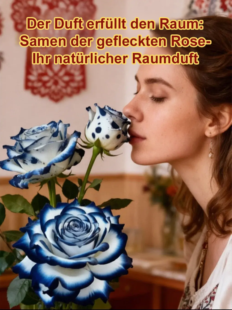 【100% Keimgarantie】Seltene Gefleckte Rosen Samen 🌹 | Winterhart bis -20°C | 300 Tage Dauerblüte | Herrlicher Rosenduft