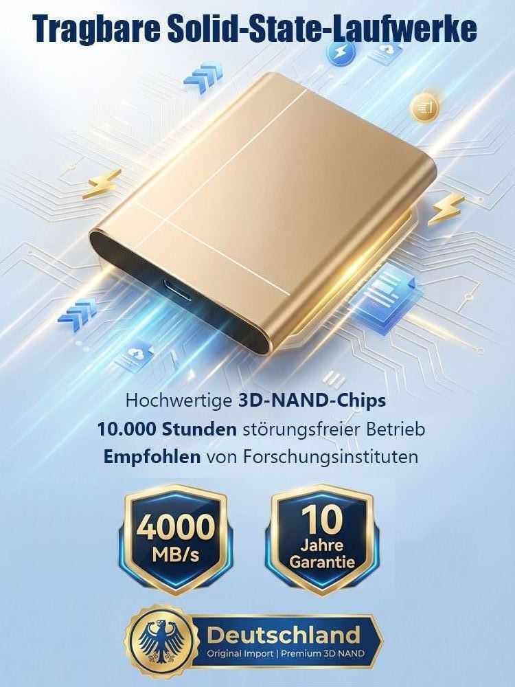 Dresden Tech Pro 32TB Hochsicherheits-Speicher ✨IP67 Datentresor✨Plug & Play für Windows & Mac