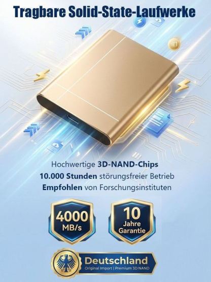Dresden Tech Pro 32TB Hochsicherheits-Speicher ✨IP67 Datentresor✨Plug & Play für Windows & Mac
