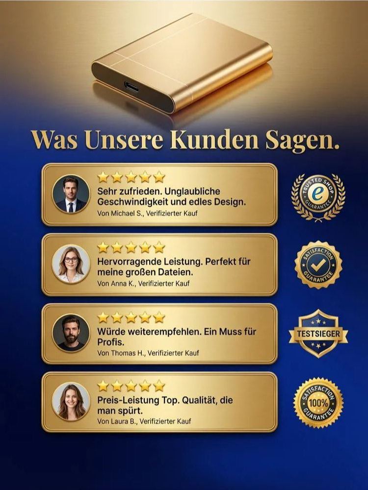 Dresden Tech Pro 32TB Hochsicherheits-Speicher ✨IP67 Datentresor✨Plug & Play für Windows & Mac