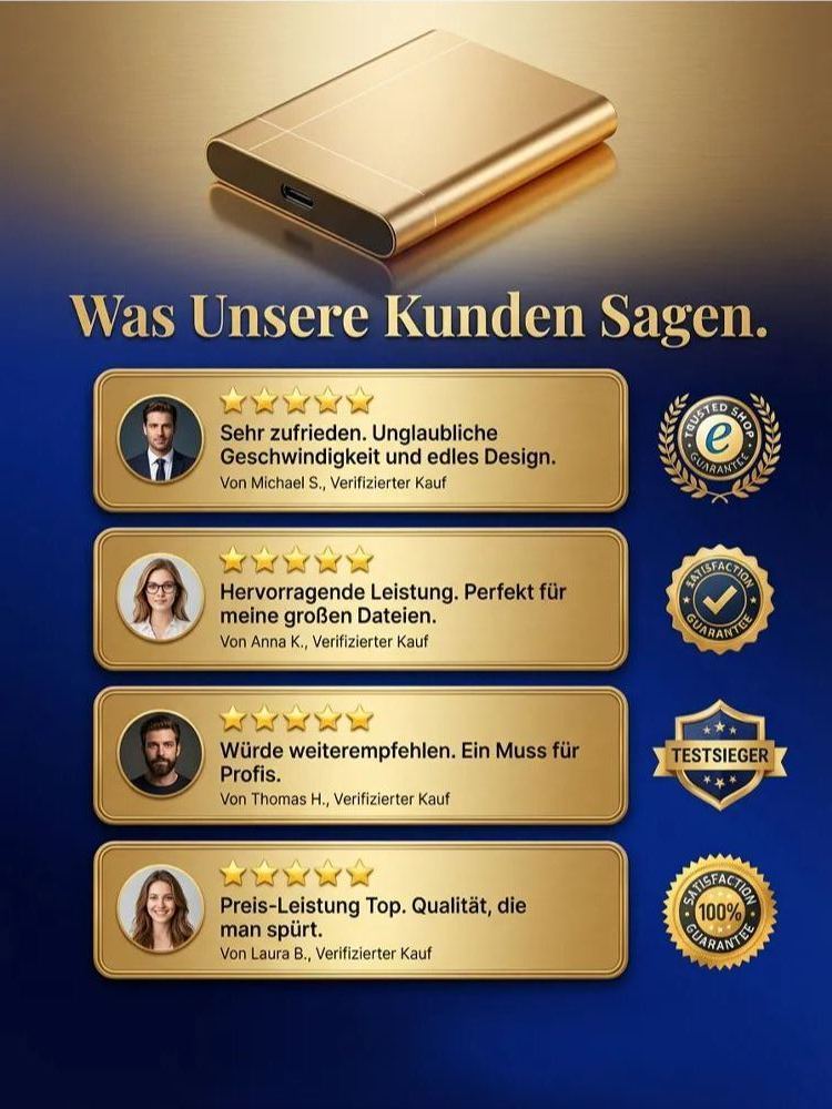 Dresden Tech Pro 32TB Hochsicherheits-Speicher ✨IP67 Datentresor✨Plug & Play für Windows & Mac