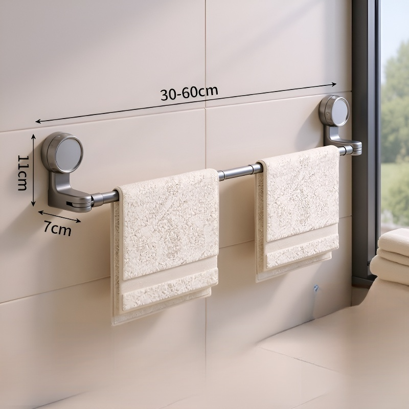 Schwenkbares und ausziehbares Badezimmerregal aus Edelstahl mit Saugnäpfen