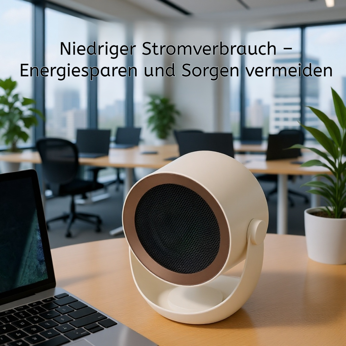 Kompakter Heizlüfter für den Schreibtisch, geräuschloser und stromsparender Elektroheizer