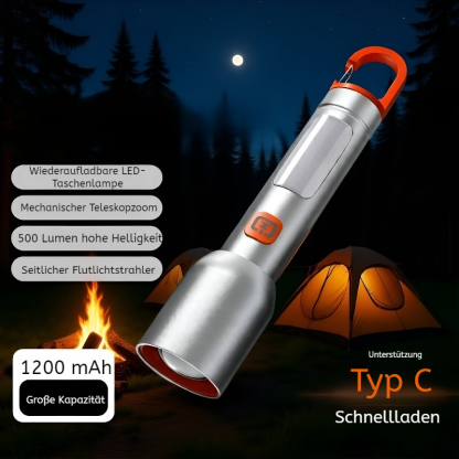Helle Aluminiumlegierung Zoom-Taschenlampe mit Teleskopfunktion