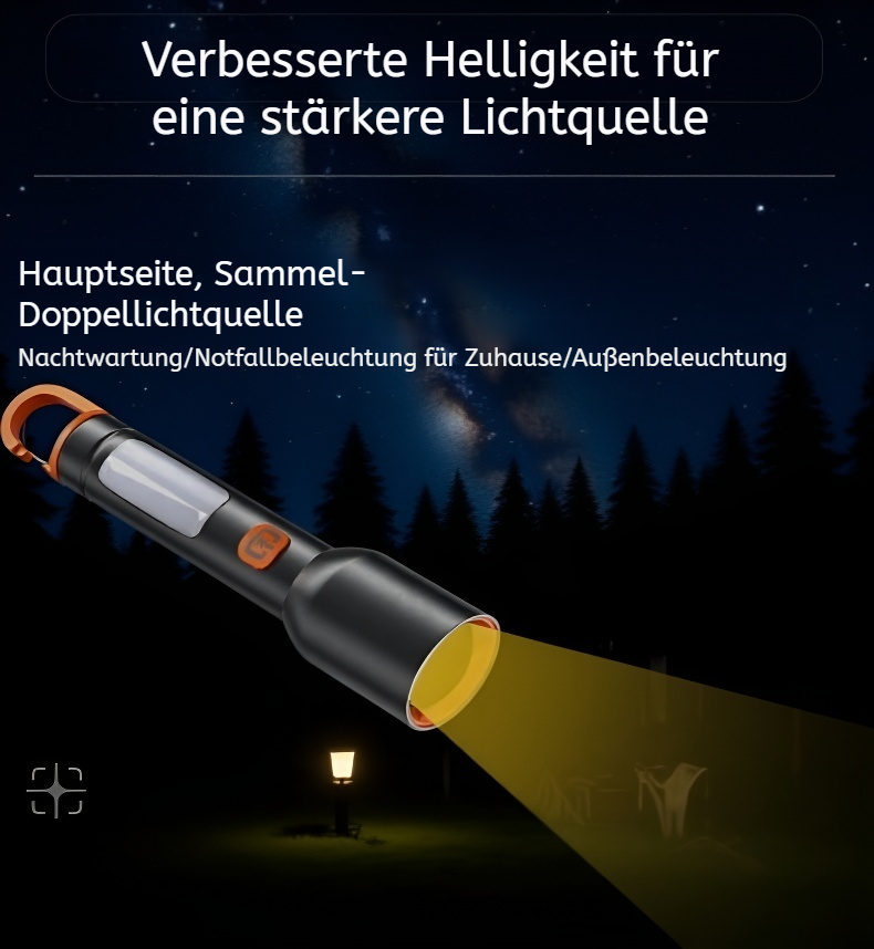 Zoom-Taschenlampe mit langlebigem Aluminiumgehäuse