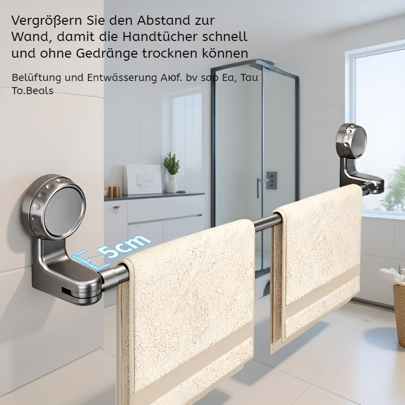 Schwenkbares und ausziehbares Badezimmerregal aus Edelstahl mit Saugnäpfen