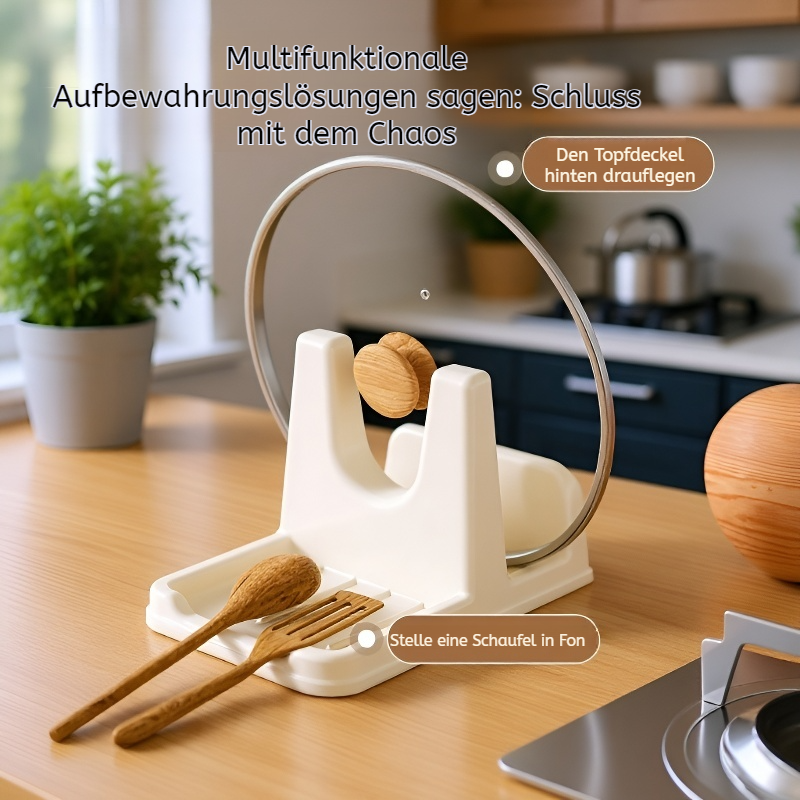 Multifunktionales Topfdeckel-Abtropfregal und Gemüse-Aufbewahrung