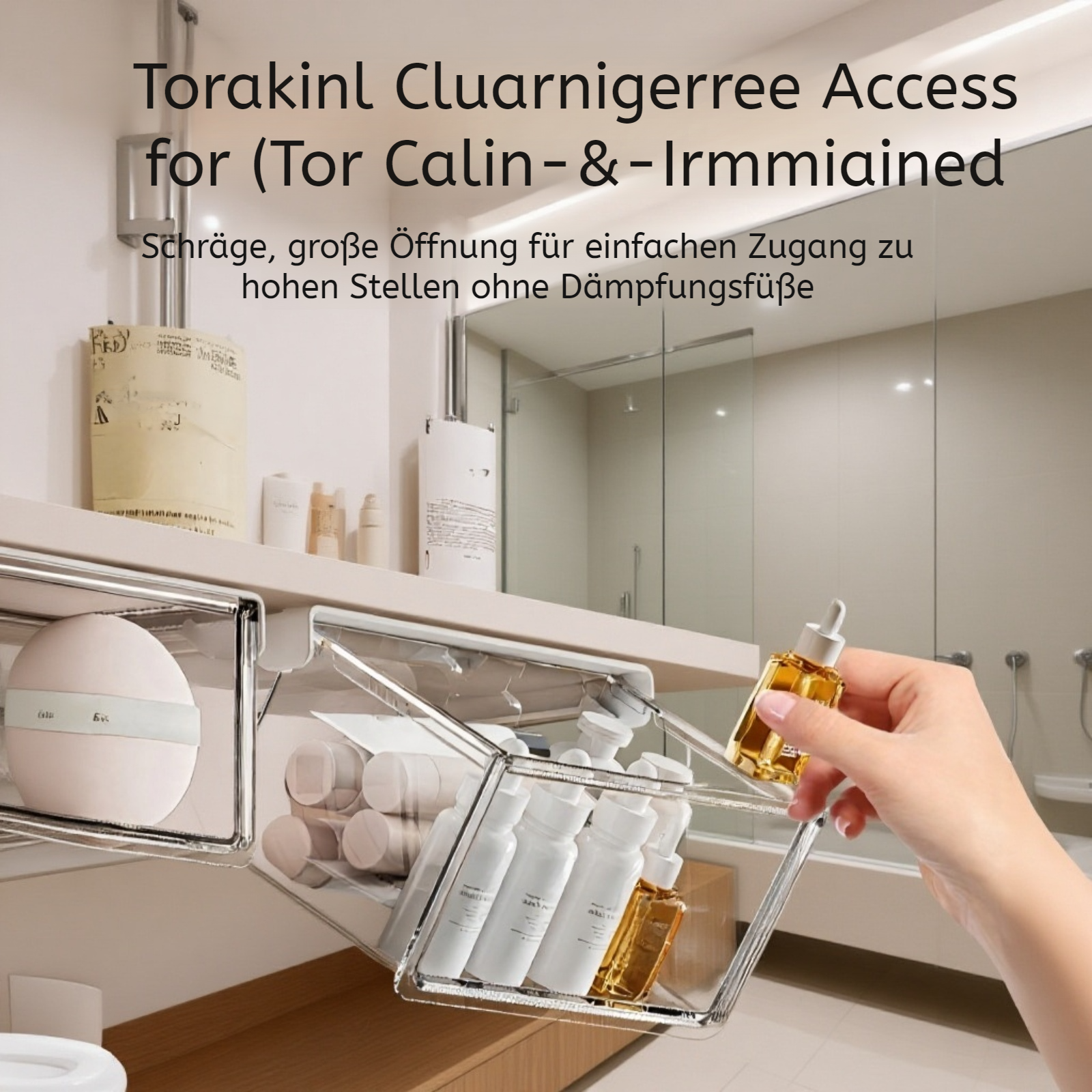 Transparente Aufbewahrungsbox für den Tisch, 33° geneigt, leicht zugänglich