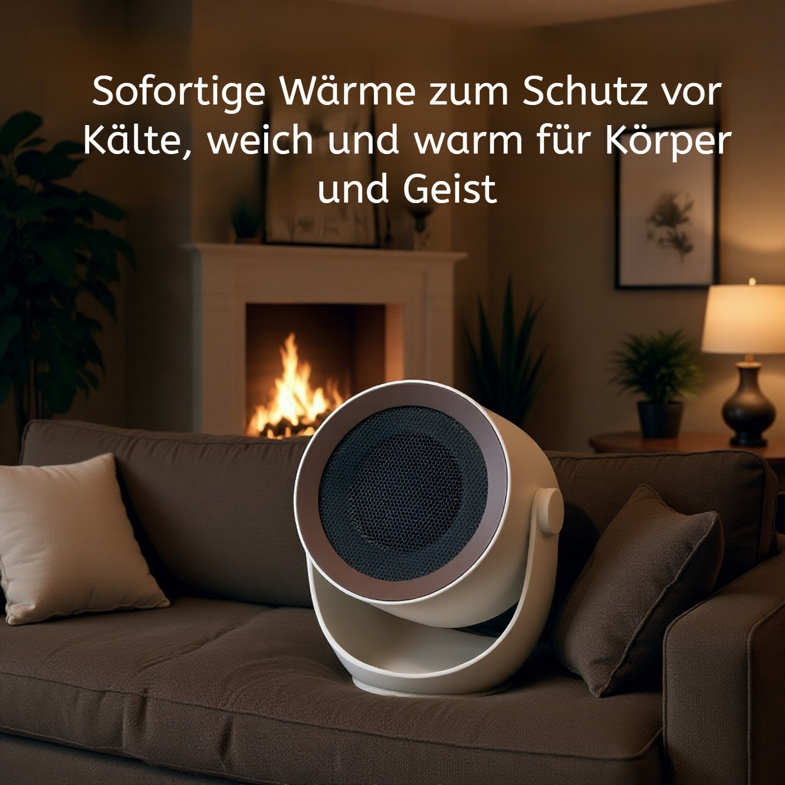 Kompakter Heizlüfter für den Schreibtisch, geräuschloser und stromsparender Elektroheizer