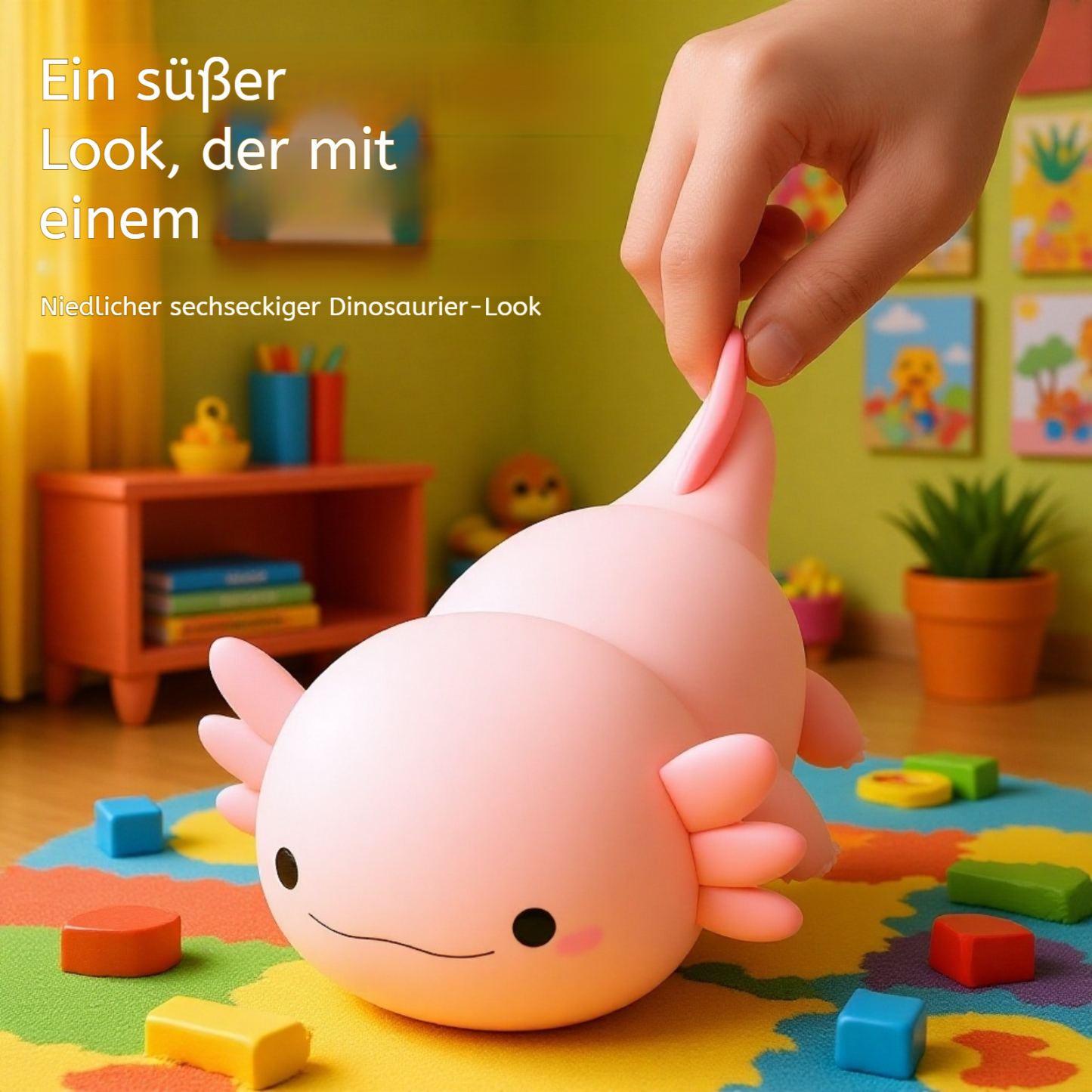 Sechseckiger Dinosaurier-Nachtlicht mit USB-Aufladung, stimmungsvolles Tisch- und Bettlampen