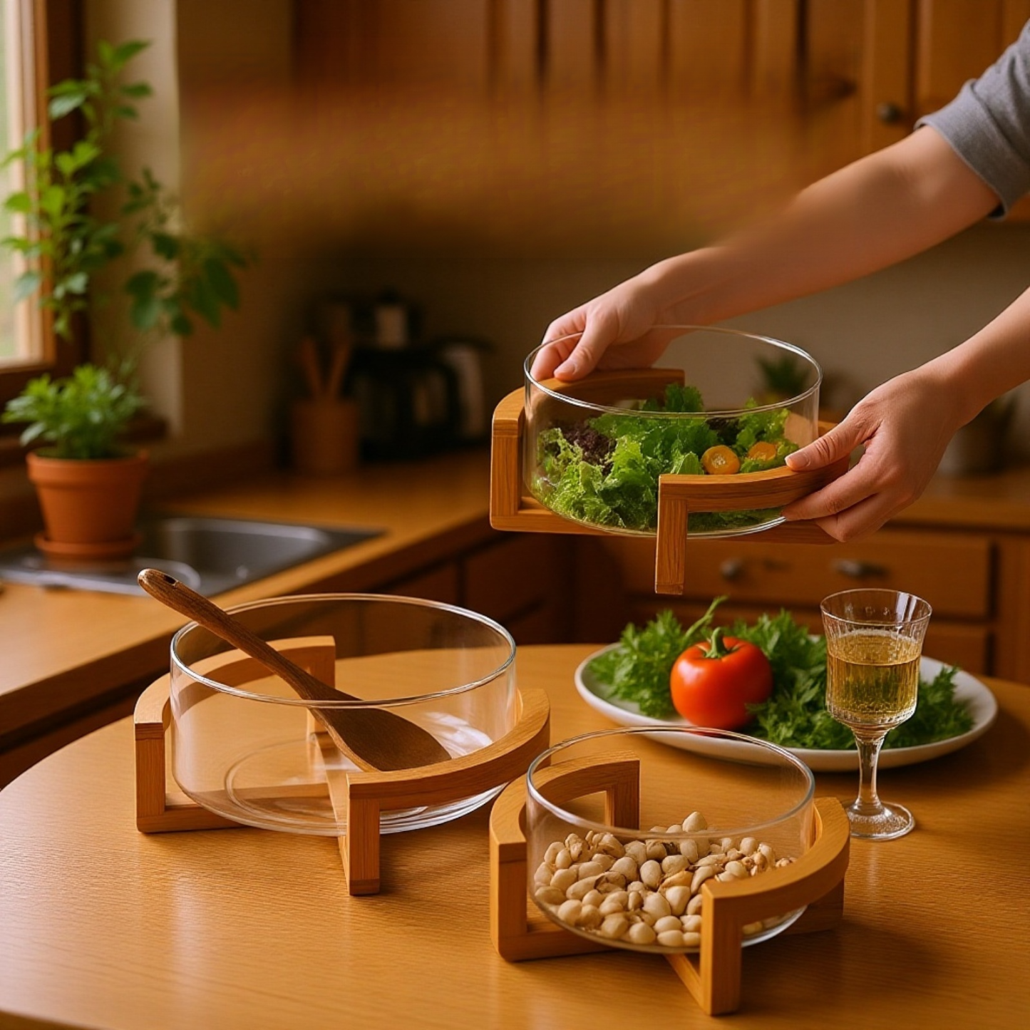 Japanischer Glas-Snackteller für Süßigkeiten, Trockenfrüchte und Gemüse