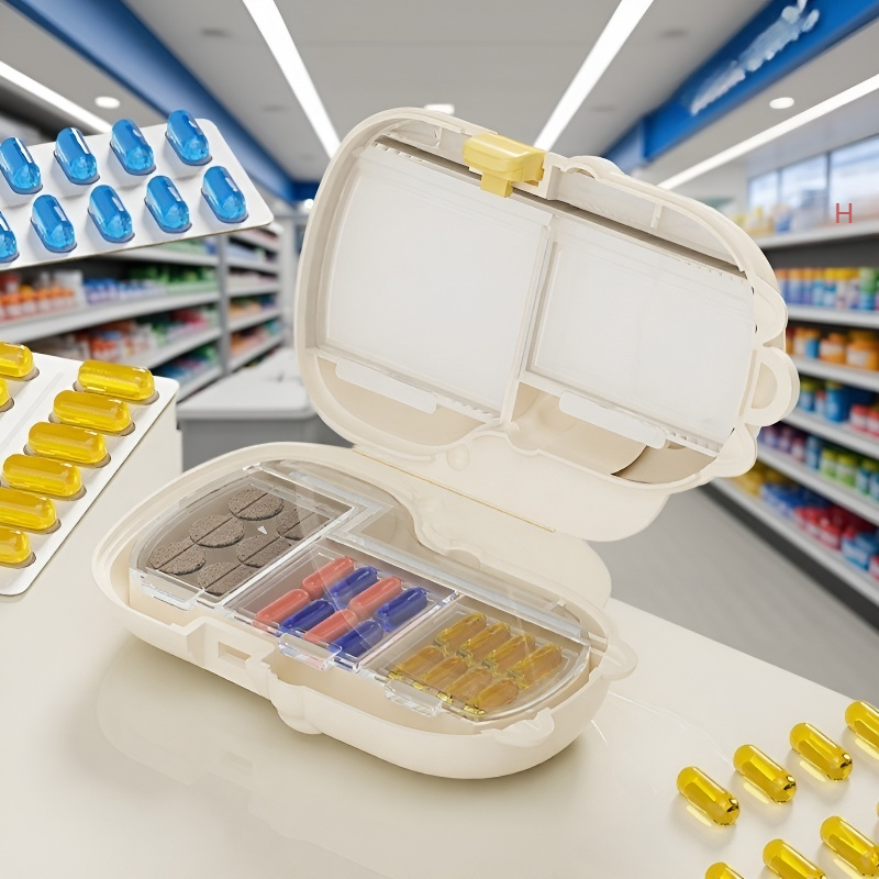 Multifunktionale Schmuck- und Pillenbox, tragbar, kleine Größe, Kosmetik-Organizer